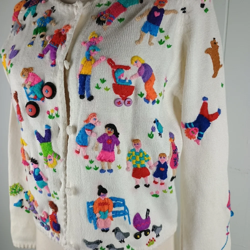 Vintage Michael Simon Outdoor Activities Women’s Small Cardigan Sweater - Picture 3 of 16